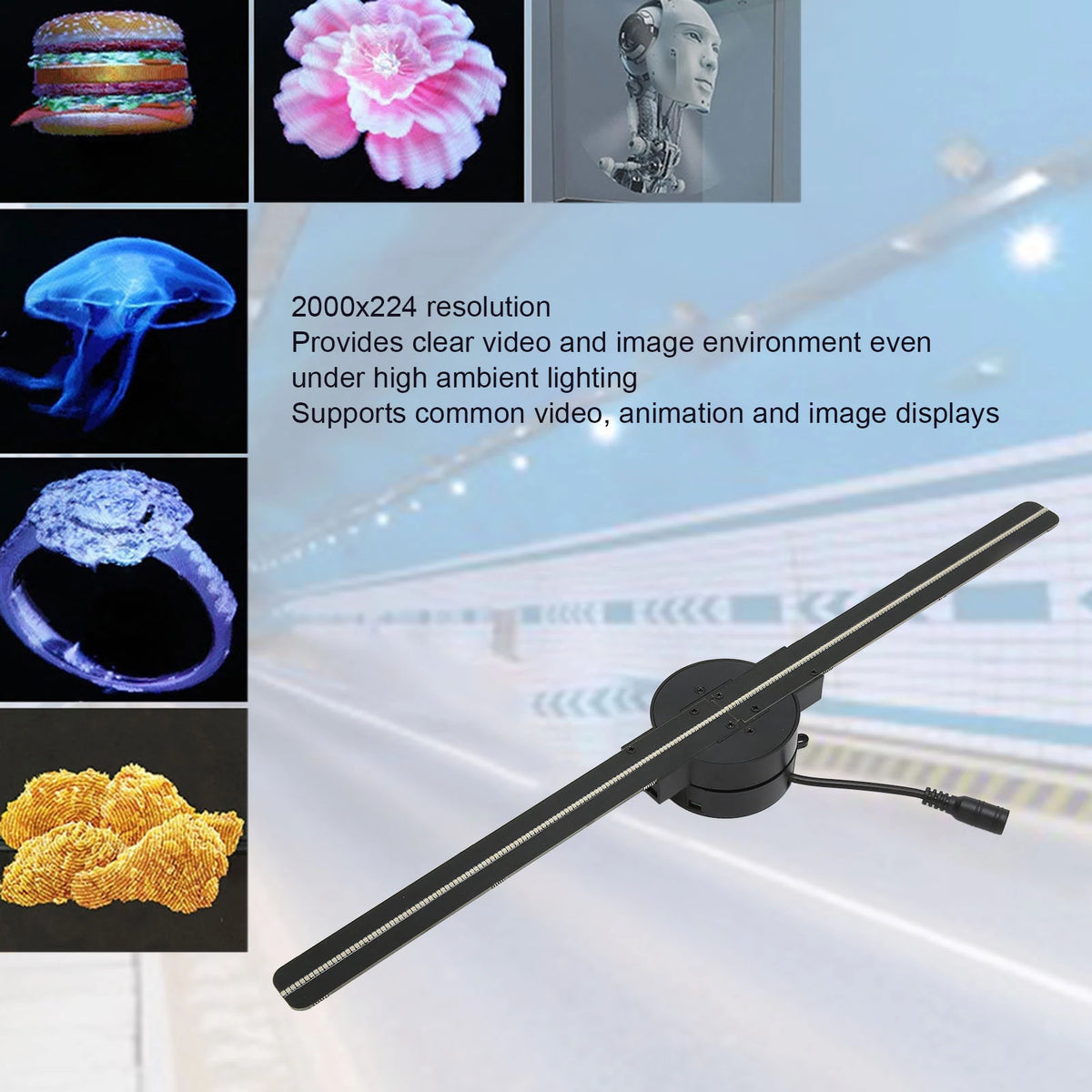 Elevate Your Advertising with the 3D Hologram Fan - 16.5
